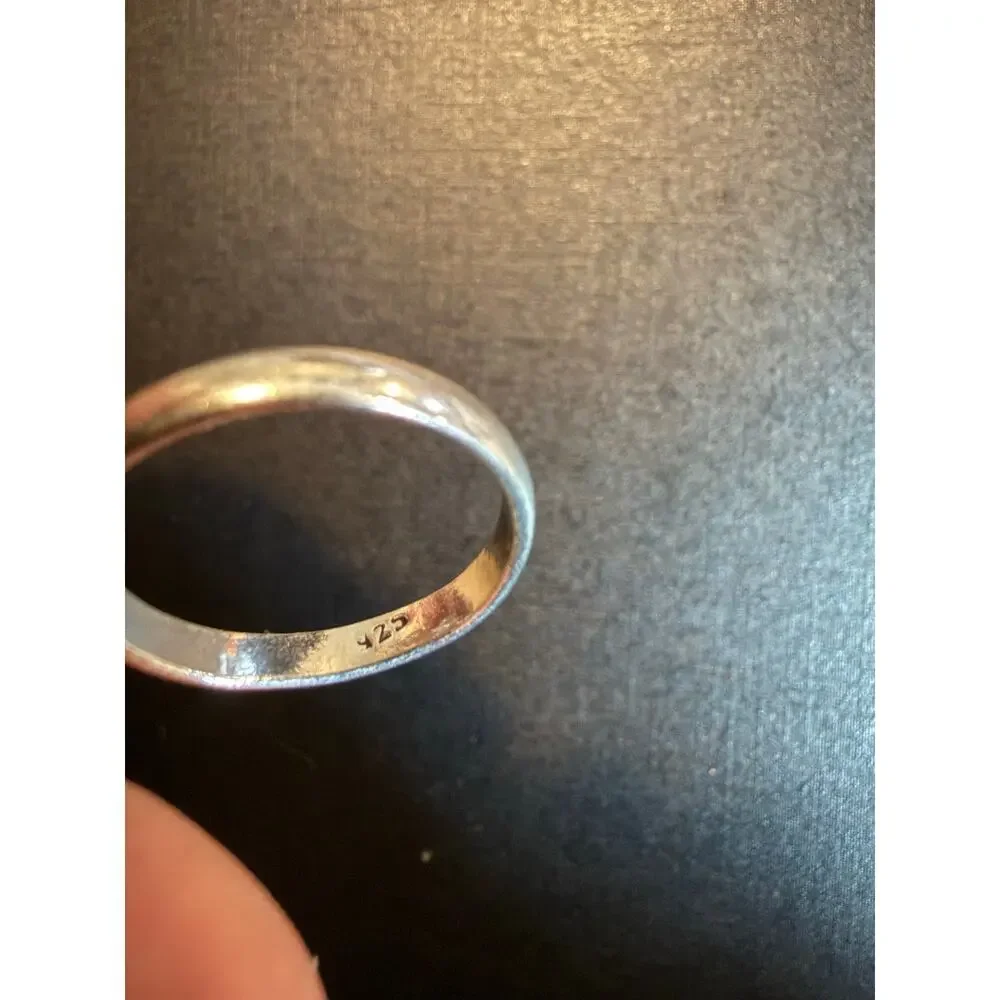Natural Stone Tigers Eye 925 Silver Plated Ring 7.25
